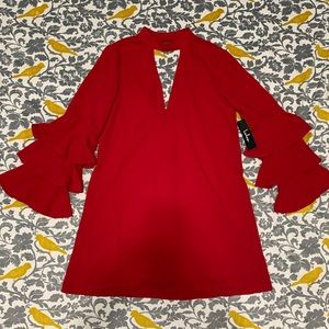 Lulu’s Red Button Collar Dress NWT Size S